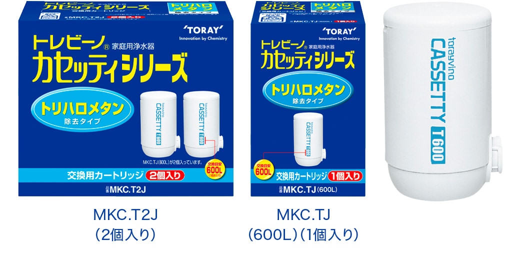 MKC.TJ（600L）（1個入り）/MKC.T2J（2個入り） | 蛇口直結型 カセッティ®シリーズ | 交換用カートリッジ | トレビーノ® |  TORAY