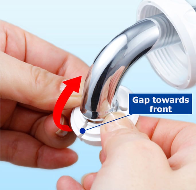 Attach the fastening ring to the faucet head.