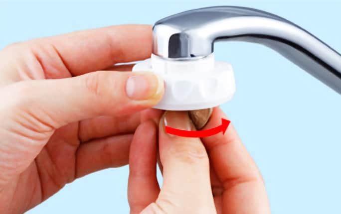 The attachment nut does not slide onto the faucet