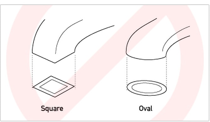 Non-standard spout head ex) Square, Oval