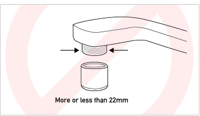 Screw threads more or less than 22mm in width